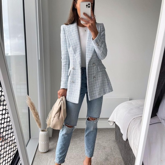 Zara textured plaid blazer - Picture 8 of 14